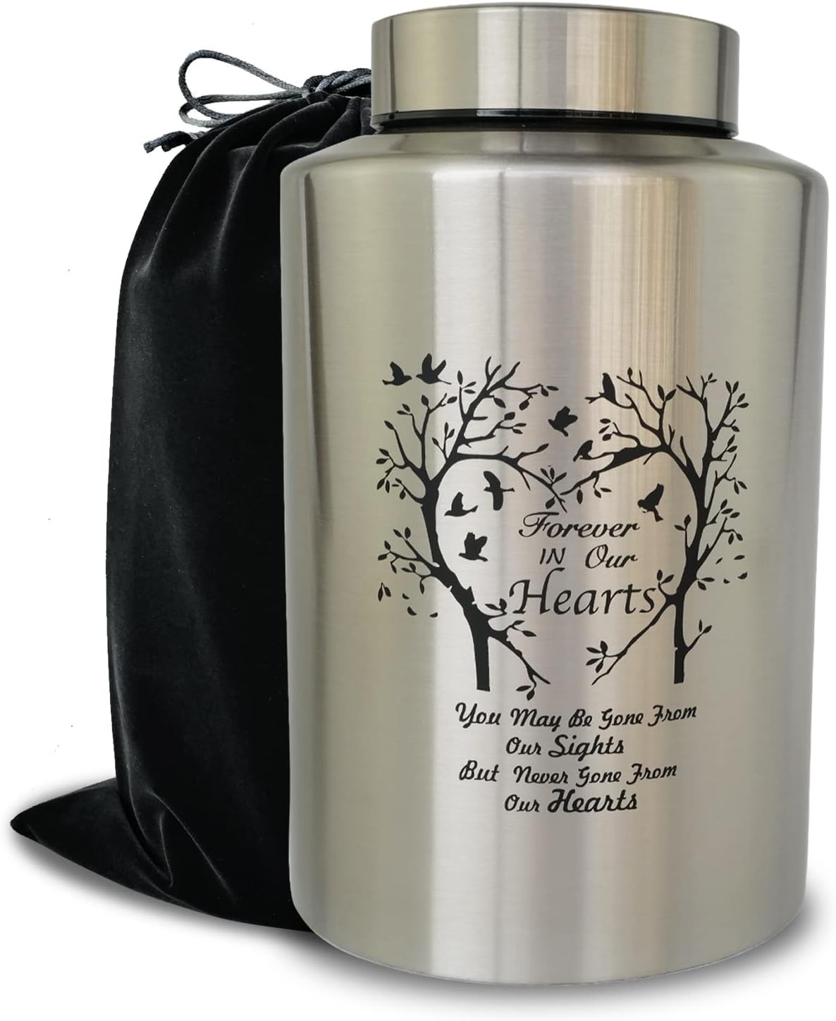 Large Cremation Urn for Human Ashes Adult Stainless Steel Sealed 220lb Capacity