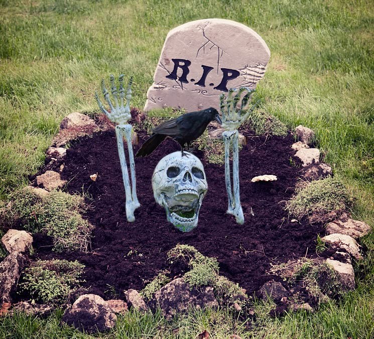 Realistic Skeleton Stakes Halloween Decorations Outdoor for Lawn Garden Zombi…