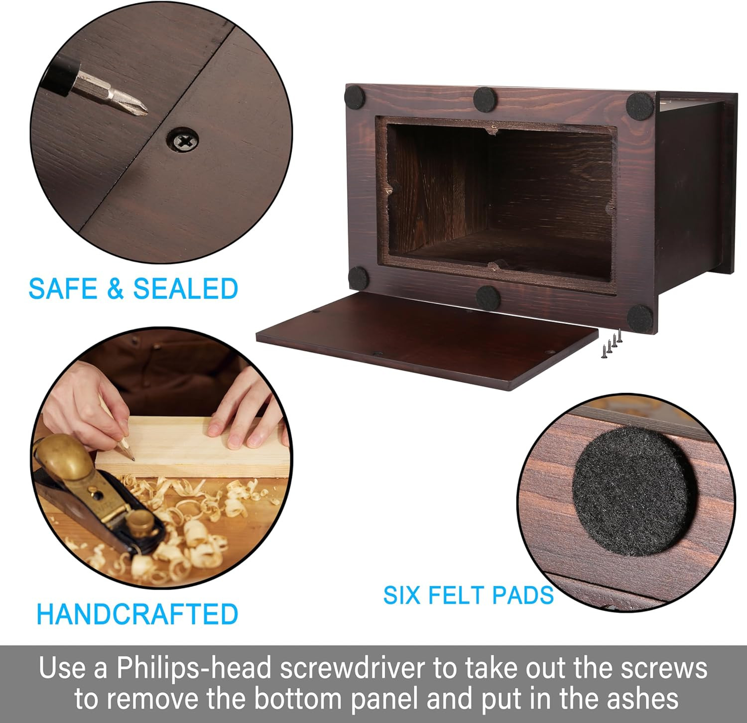 Cremation Memorial Urns for Human Ashes Adult Male Female, Wooden Urns Box and C