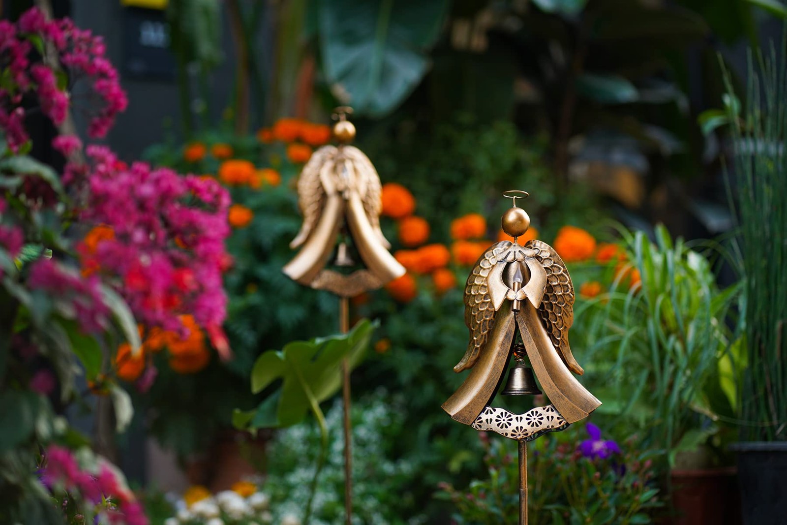 Homight Solar Metal Angel Stake Grave Decorations for Cemetery