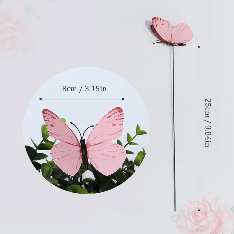 24PCS Butterfly Garden Stakes Waterproof Outdoor Yard Art for Flower Beds