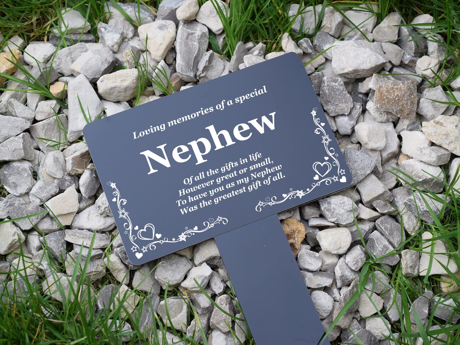 Origin Nephew Memorial Stake – Engraved with Poem (Gold/Silver/Copper or Blac…