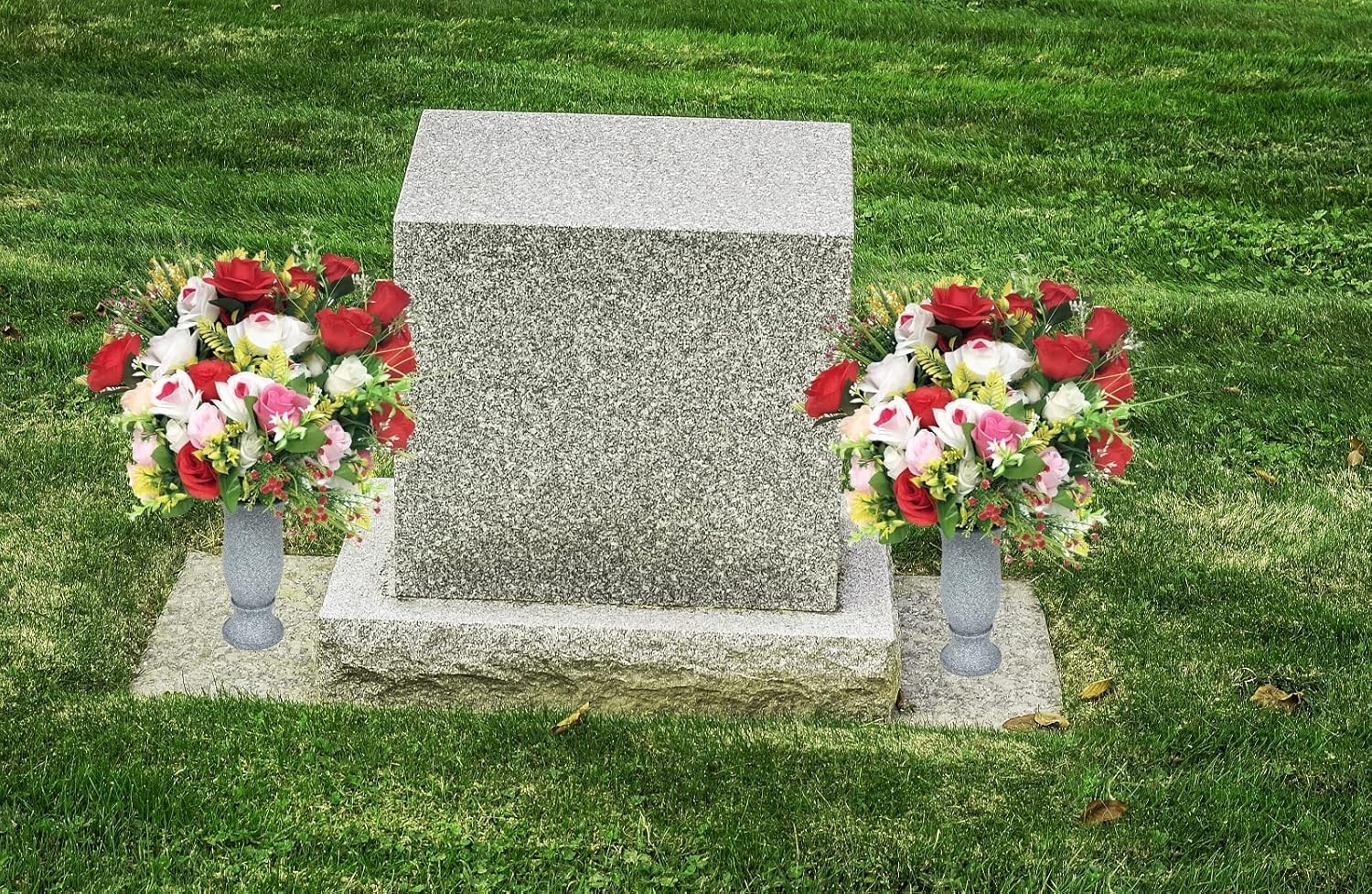 Grave Decorations for Cemetery Vase for Flowers with Stakes and Floral Foam, …