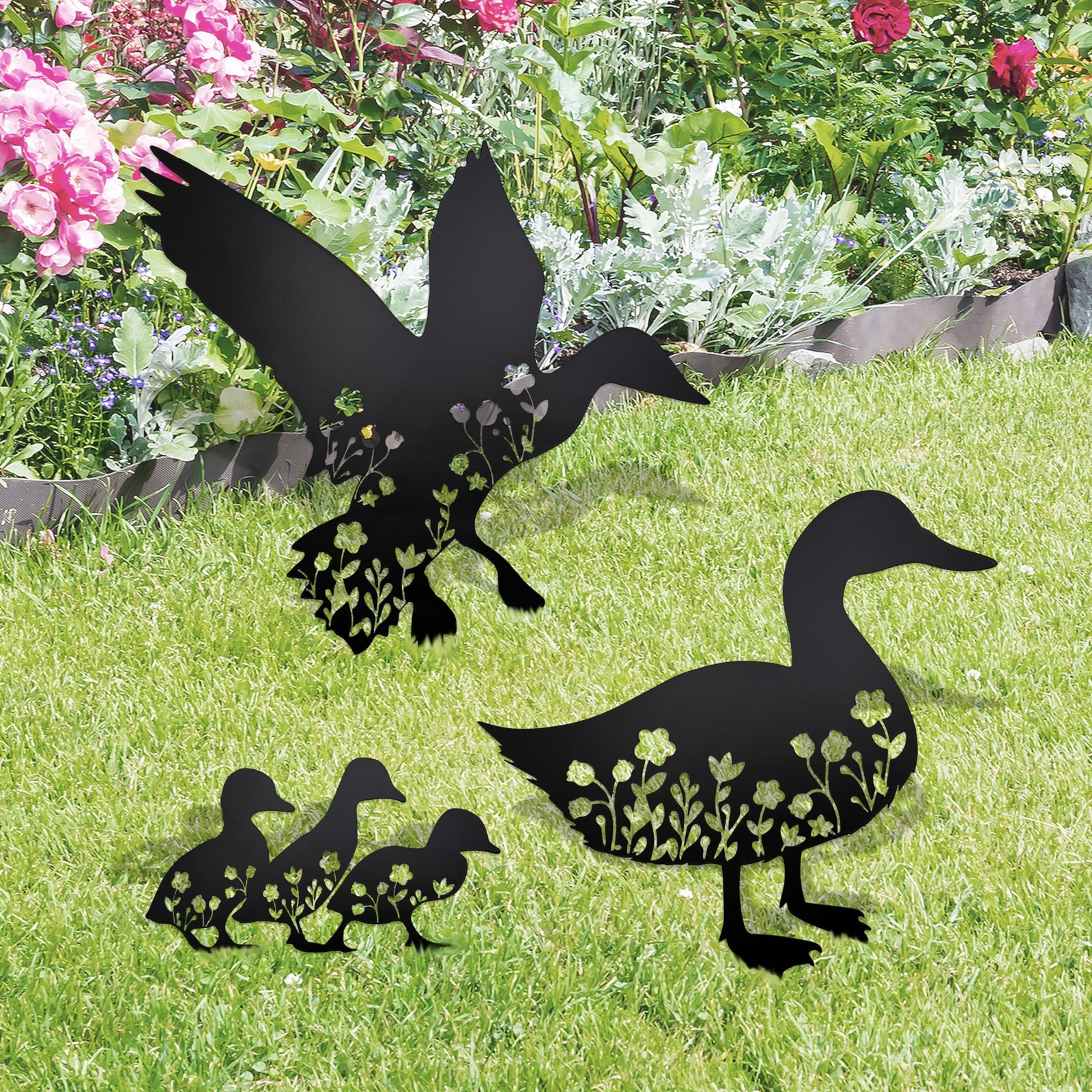 Duck Garden Statue Decor Mallard Duck Statue Decorative Garden Stakes for Yar…