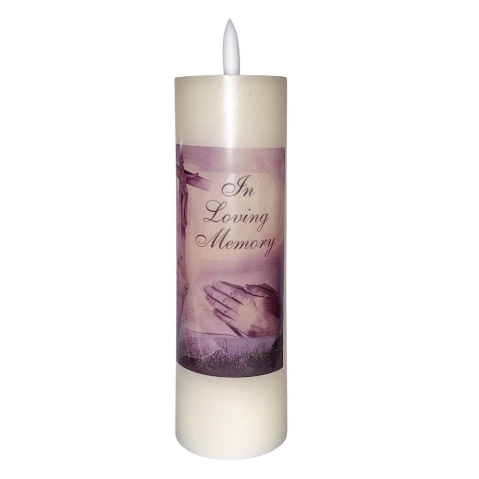 Memorial LED Wax Candle with Flickering Flame and Timer Function Loving Memory
