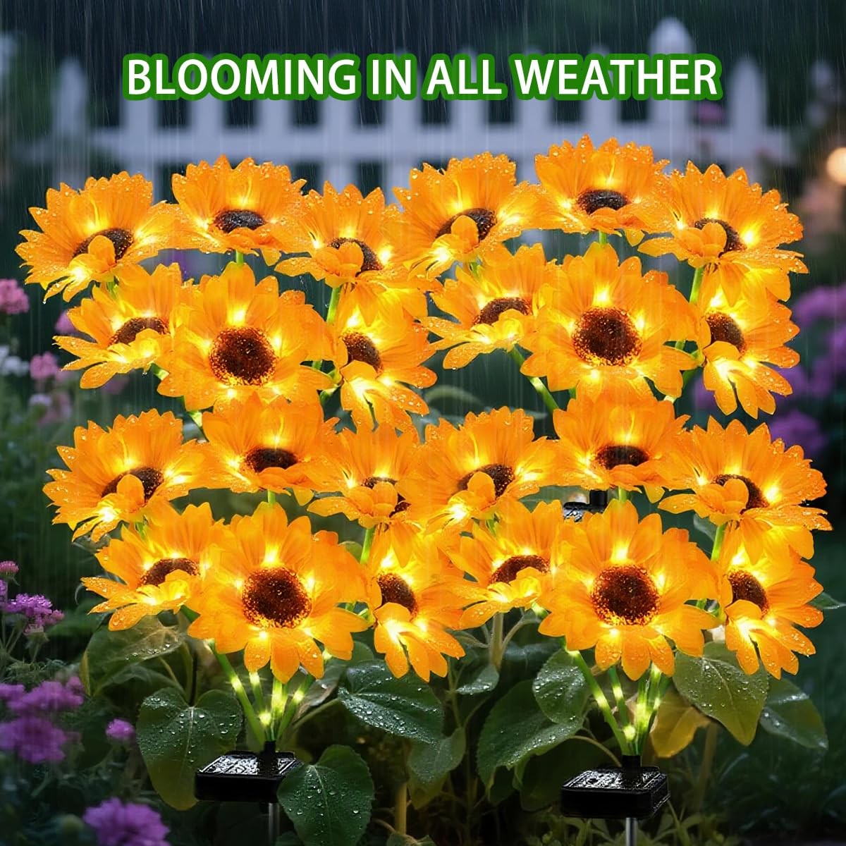 Solar Sunflower Lights 6 Pack with 36 Sunflower Solar Lights Outdoor Garden D…