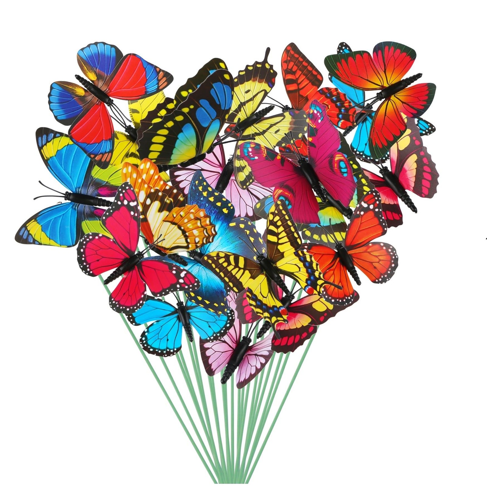 20 Pack Butterfly Stakes Colorful Garden Ornaments for Indoor Outdoor Yard Patio