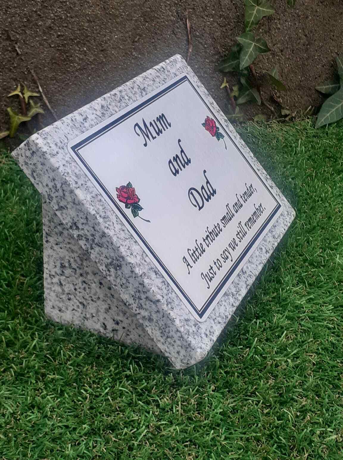 Personalised Granite Memorial Grave Plaque Slanted Headstone Cemetery Stone 12×9