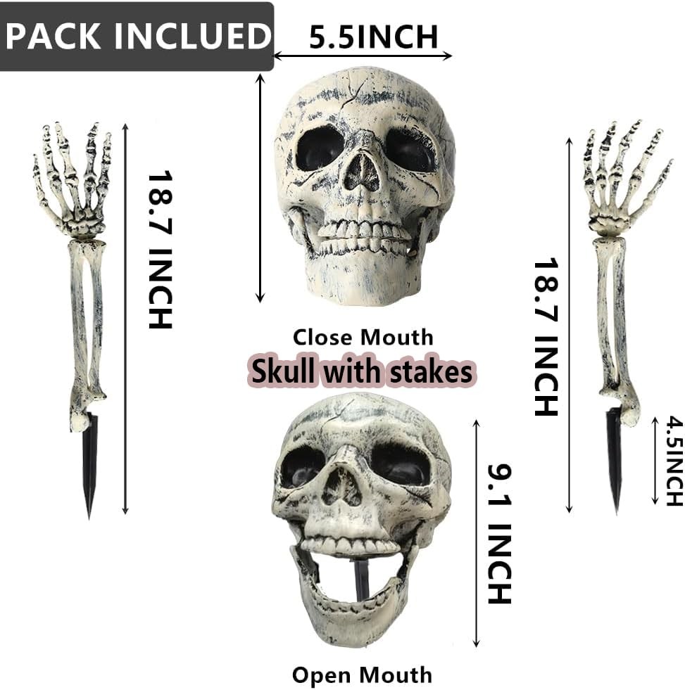 Halloween Skeleton Outdoor Decorations Realistic Skeleton Yard Stakes for Lawn