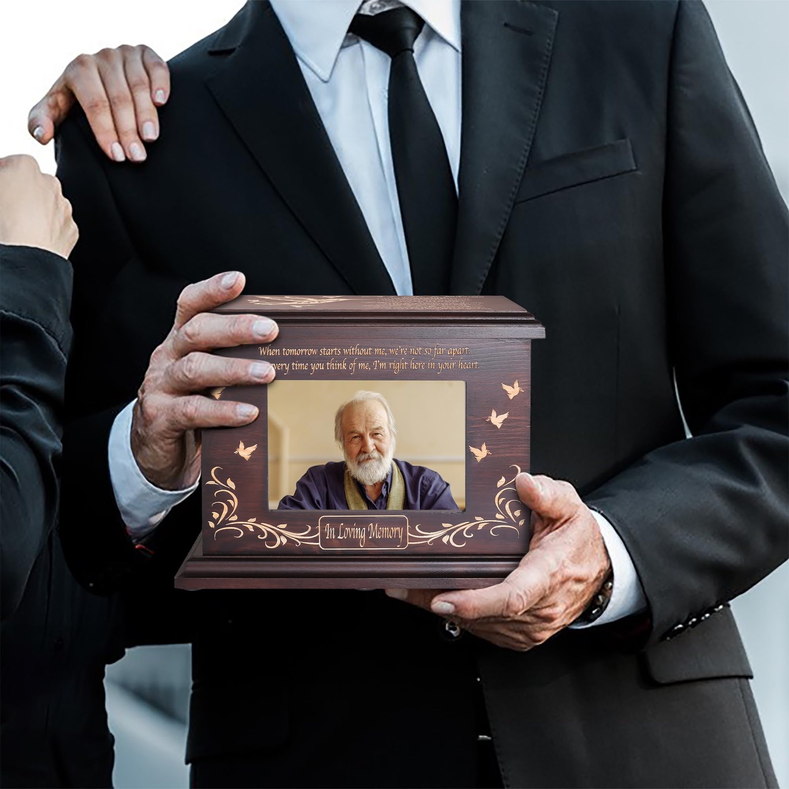 Cremation Urns for Ashes, Wooden Picture Frame Caskets, Holds 250 LBS