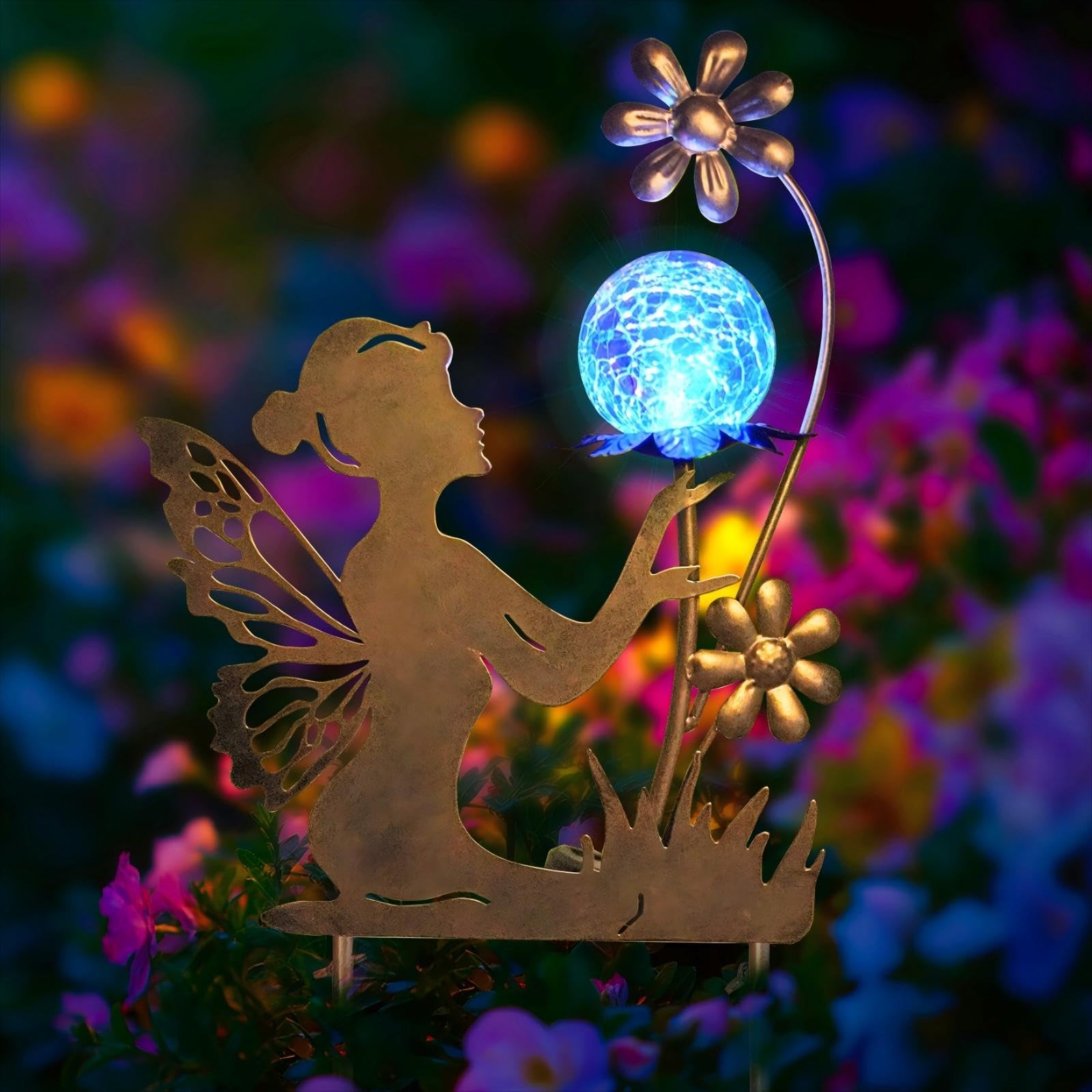HONGLAND Solar Lights Fairy Garden Decor for Outside,Fairy Figurine Decorativ…
