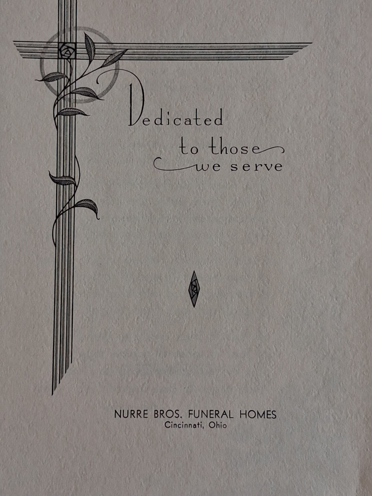 Vtg Memorial Remembrance Booklet Nurre Bros. Funeral Homes Cincinnati, OH
