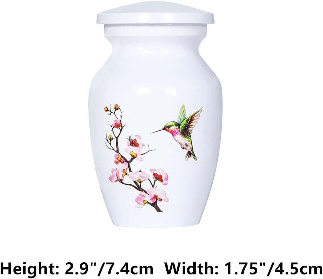 Compact Hummingbird Memorial Urns – 3 Cubic Inches, Set of 4 with Velvet Bags