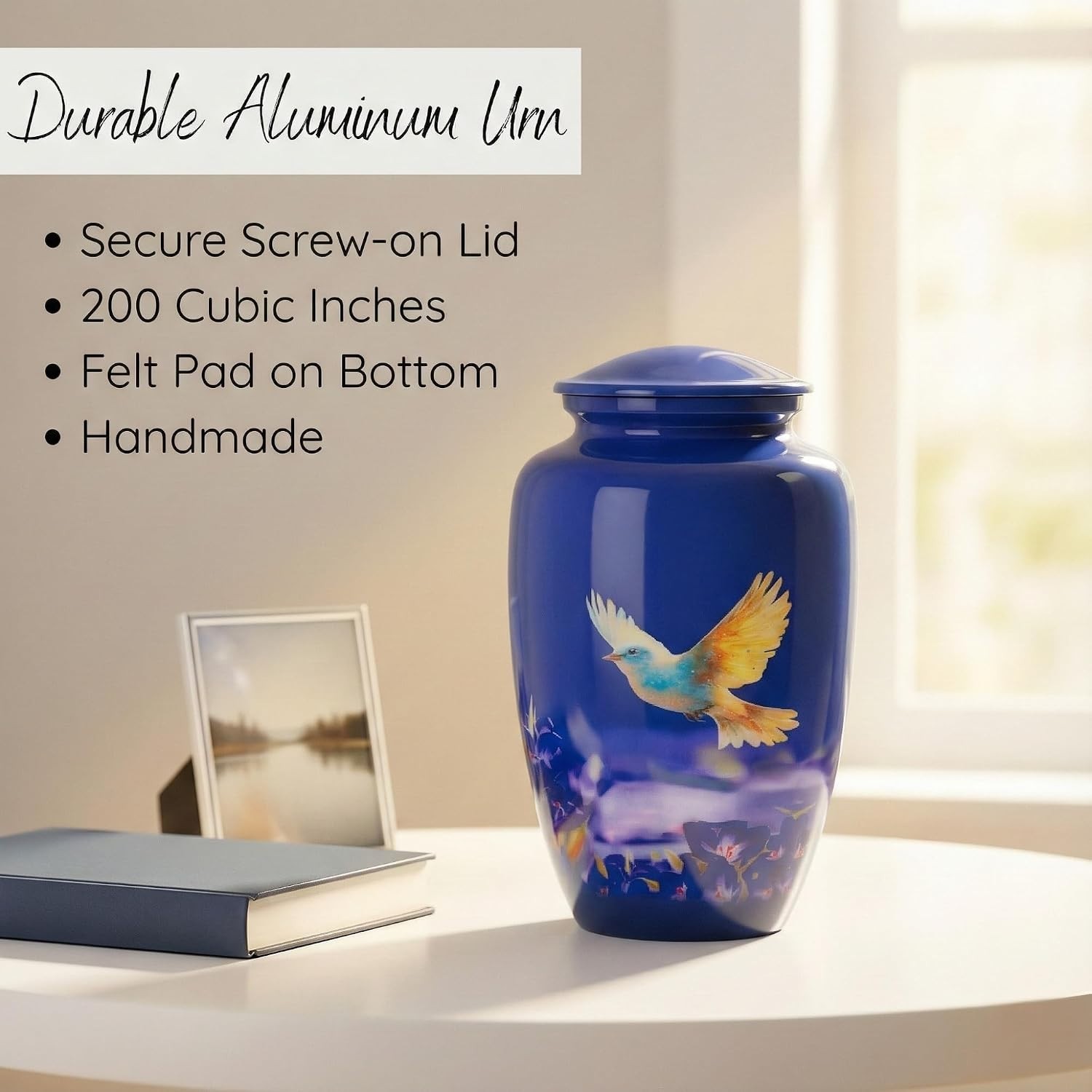 Cremation Urn for Human Ashes – Adult Urn for Men or Women up to 200Lbs – Memori