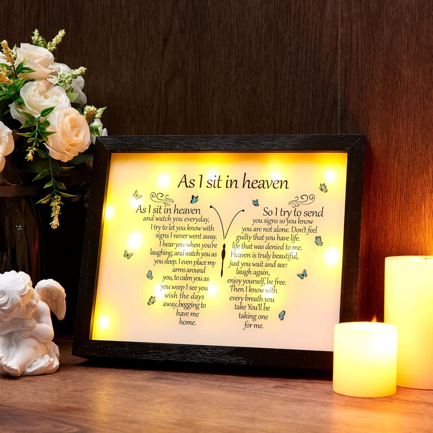 Sympathy Gift LED Memorial Shadow Box 8X10 Memorial Gifts for Loss of Loved One