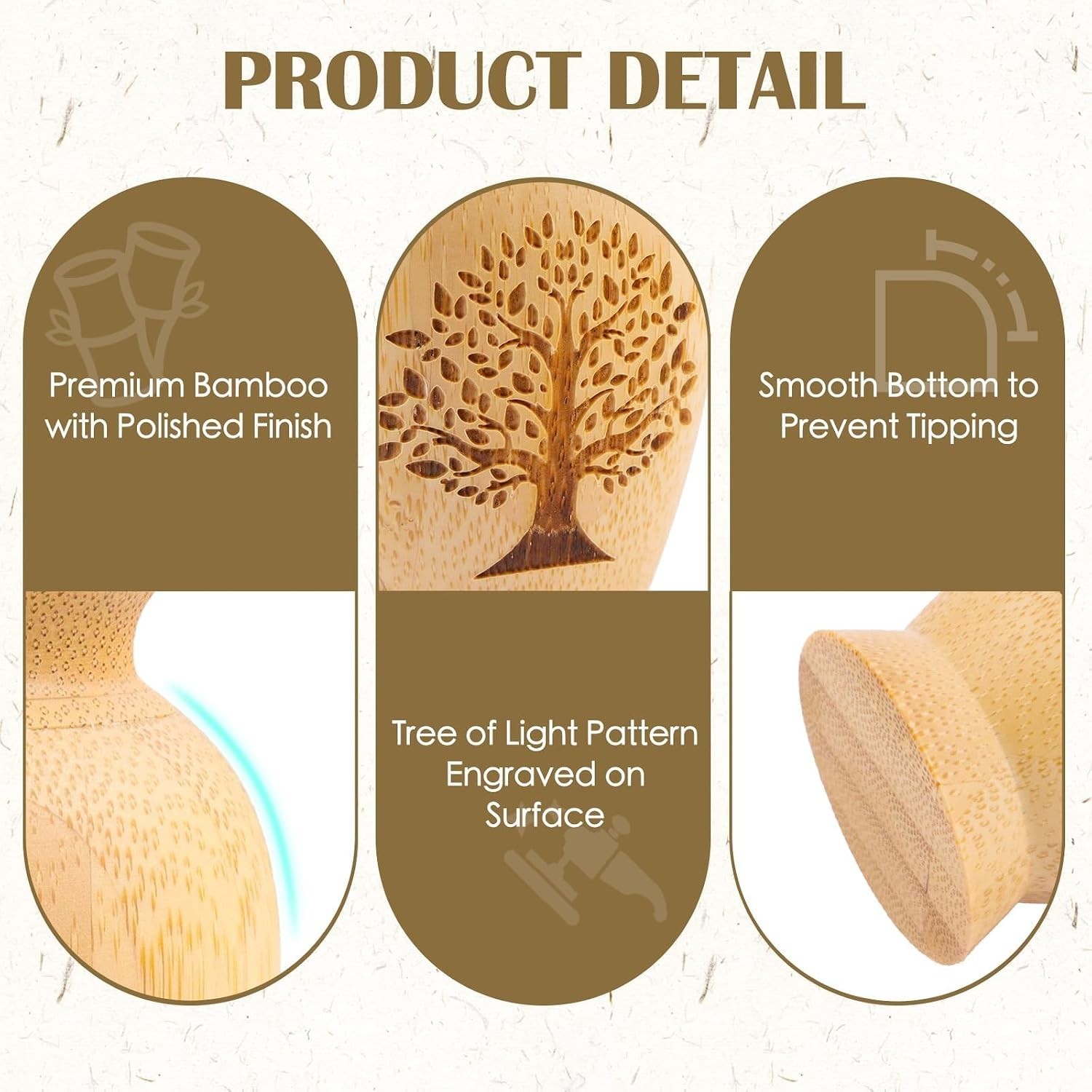 Durable Bamboo Urn for Ashes with Leak-Proof Lid – Tree of Life Pattern