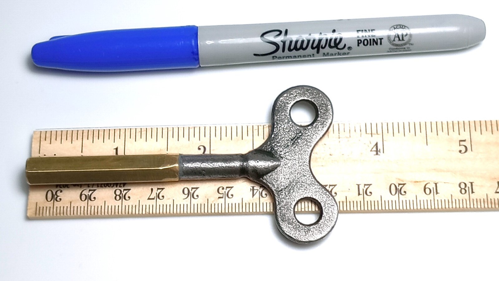 Small Cast Iron and Brass Casket Key