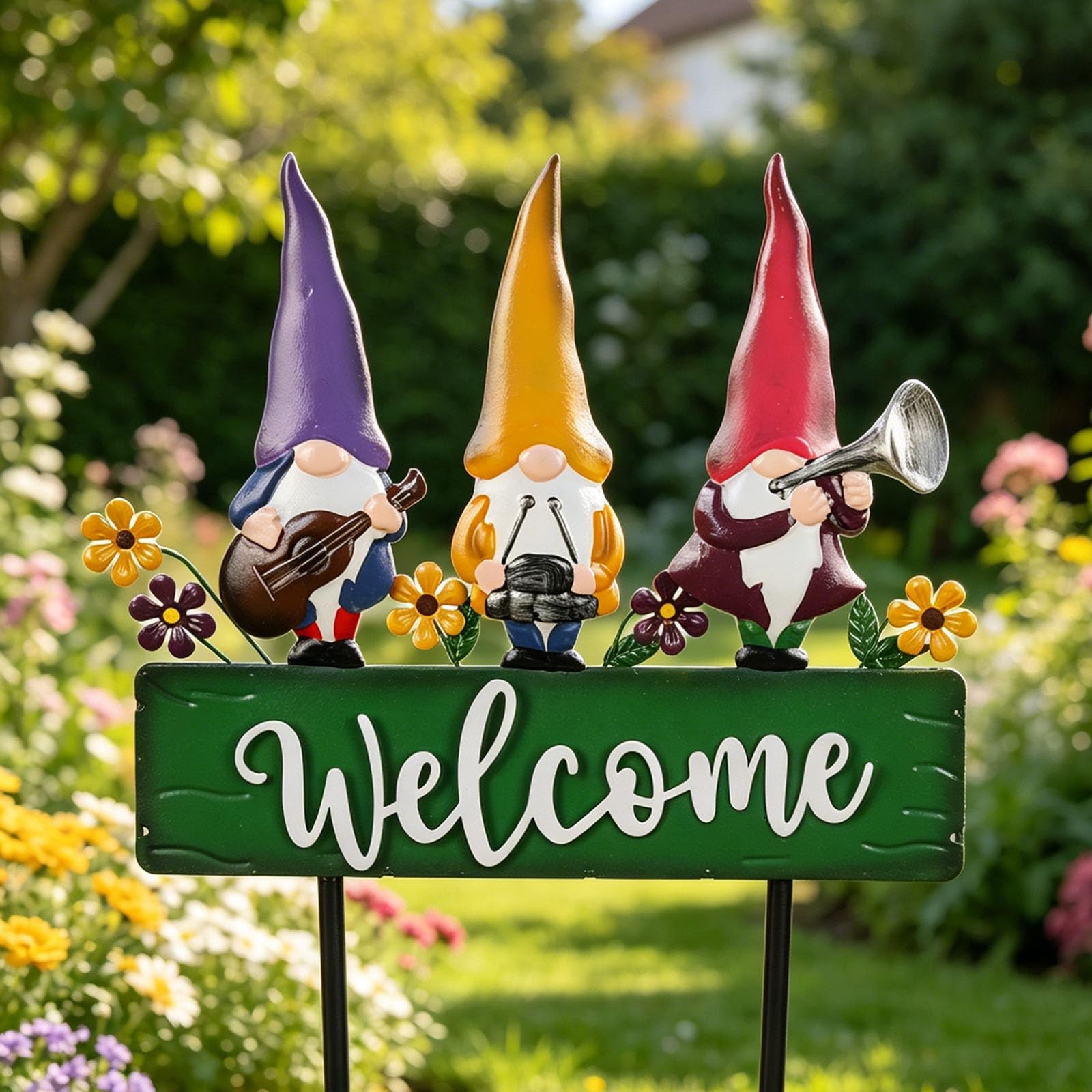 Spring Gnomes Decorations for Yard with Garden Welcome Sign, Large 43.3inch M…