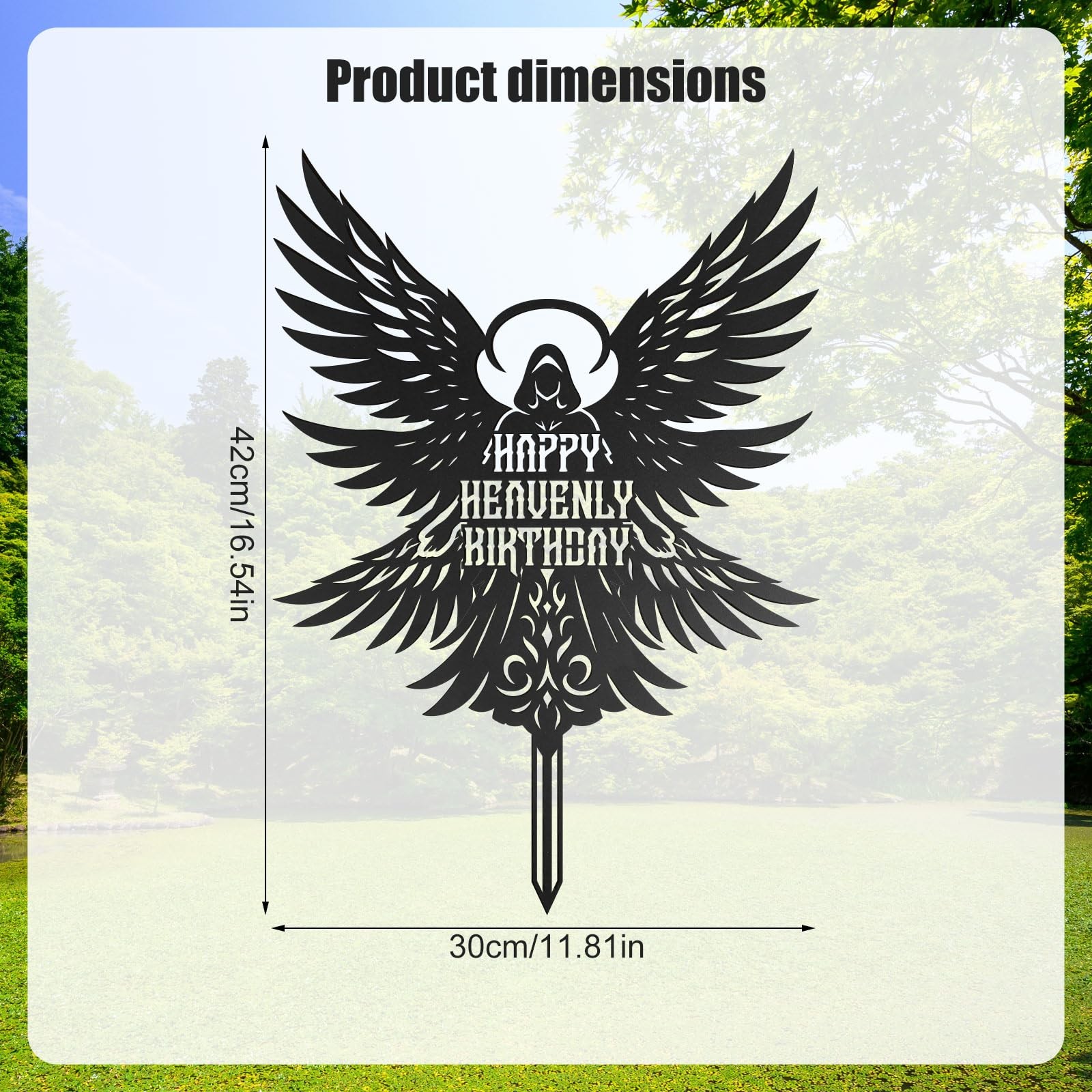 Happy Heavenly Birthday Cemetery Decorations, Durable Cemetery Metal Memorial…