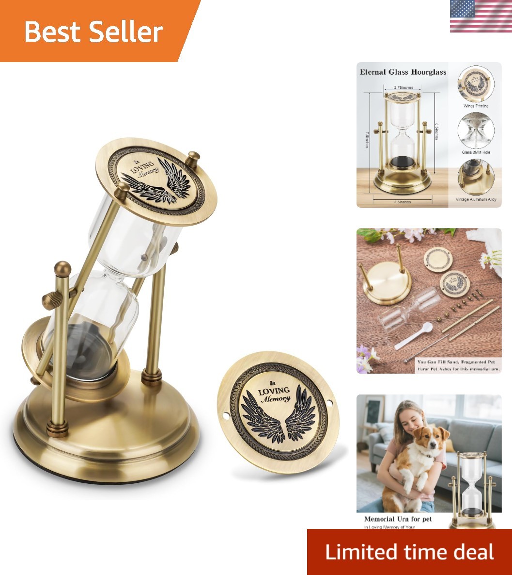 Rotating Hourglass Medium Urn for Ashes Urn for Ashes for Men Women Cremation Ur