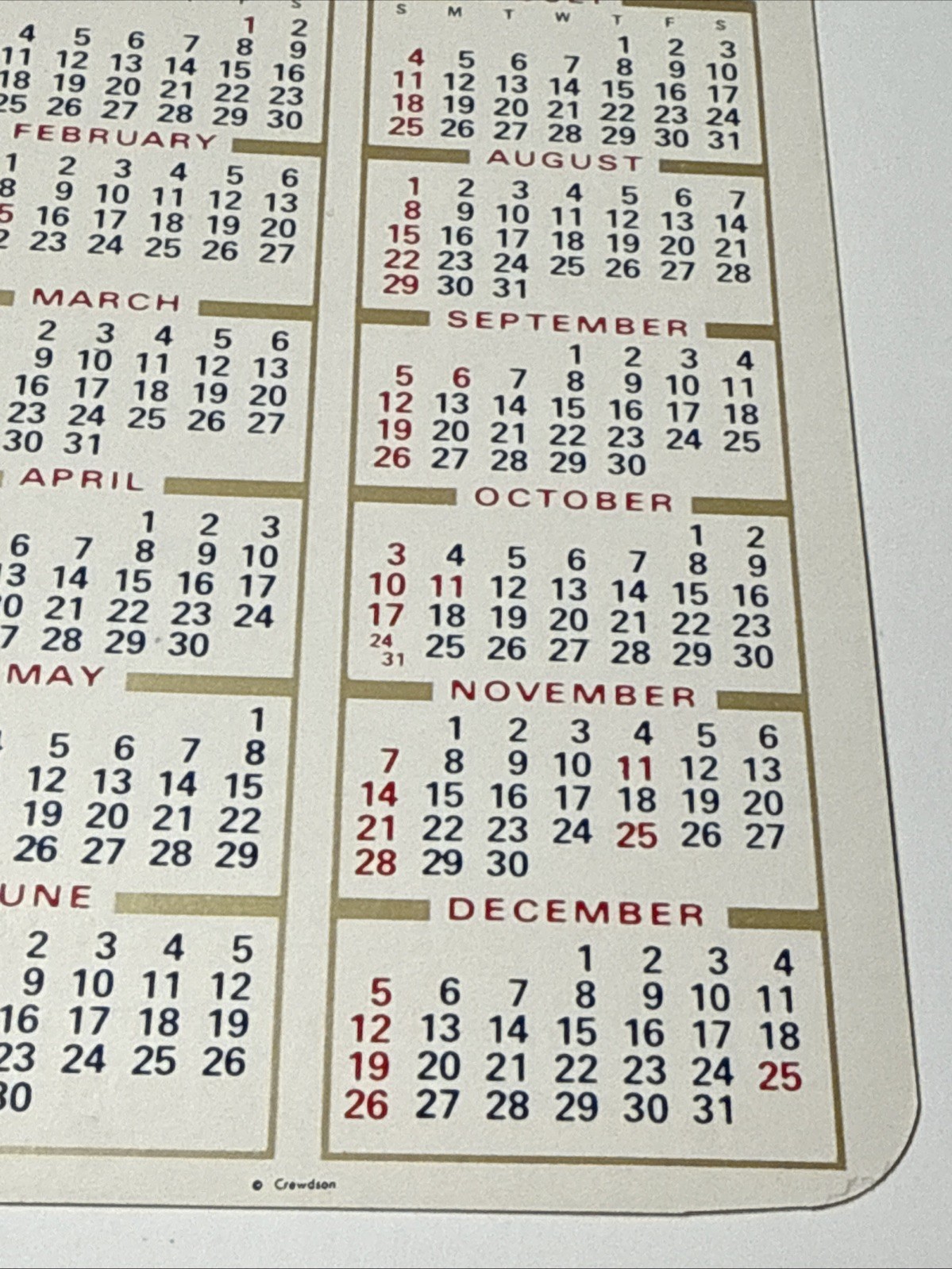 PANEBAKER FUNERAL HOME Advertising Calendar Hanover PA Emergency Numbers 1982