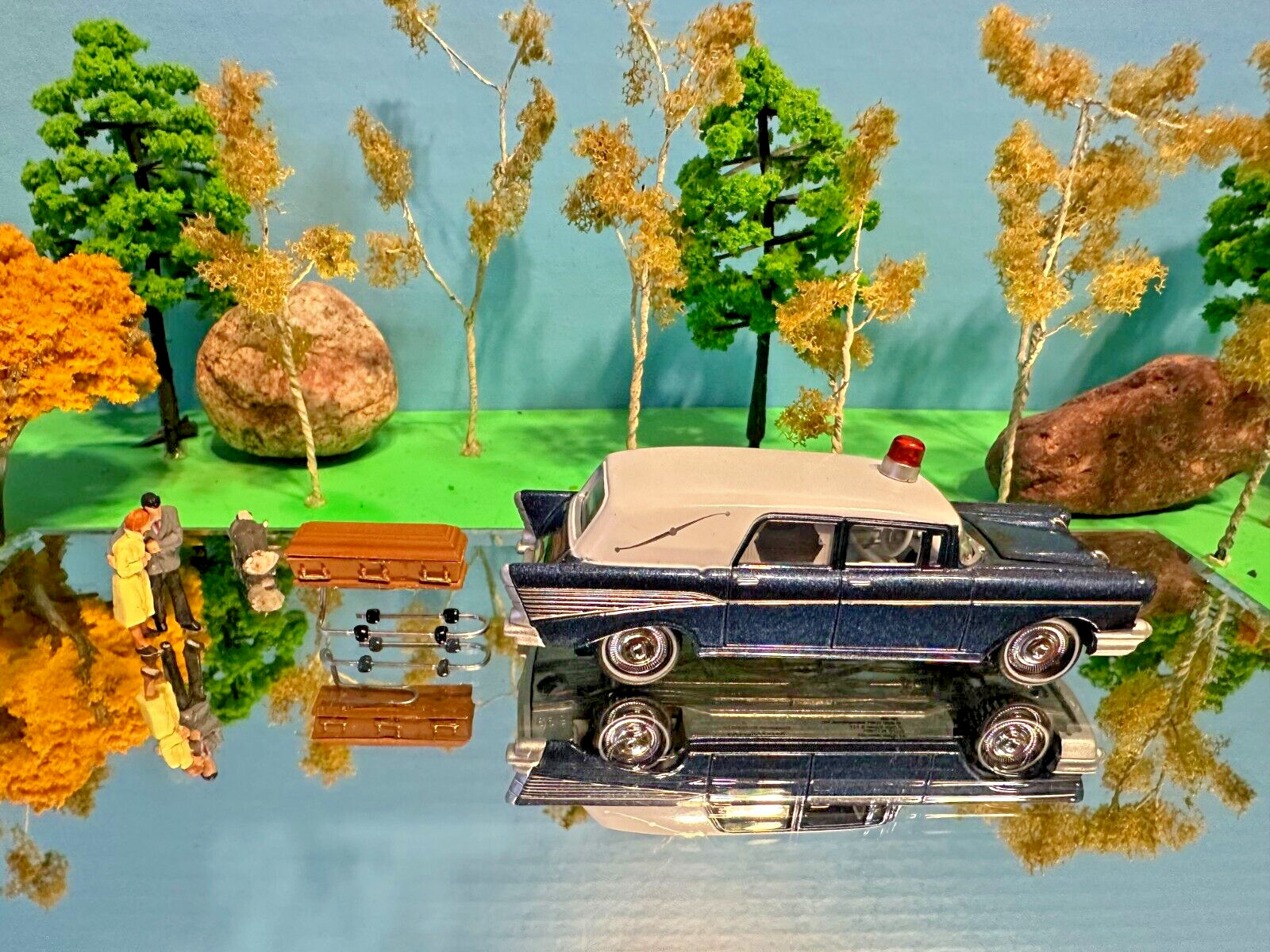 Hearse, Funeral, Grave, Car, Beautiful Johnny Lighting, Chevy Hearse 1/64 Scale