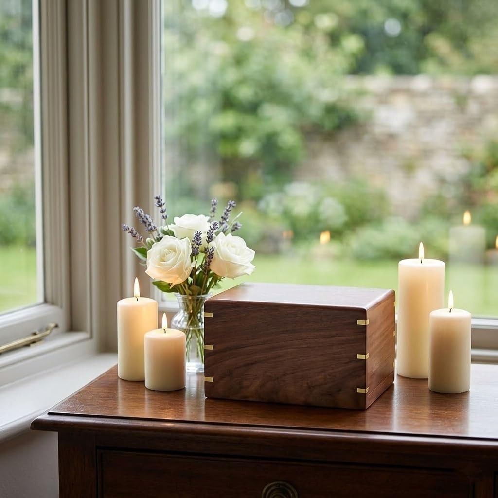 Wooden Urn Box for Adult Ashes | Wood Cremation urns for Large Ashes |Handmad…