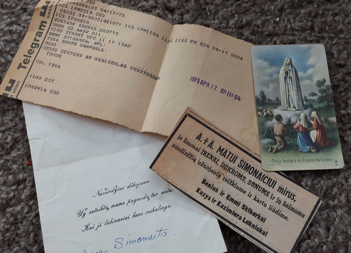 4 VINTAGE FUNERAL INFORMATION INCL TELEGRAM FROM AUSTRALIA