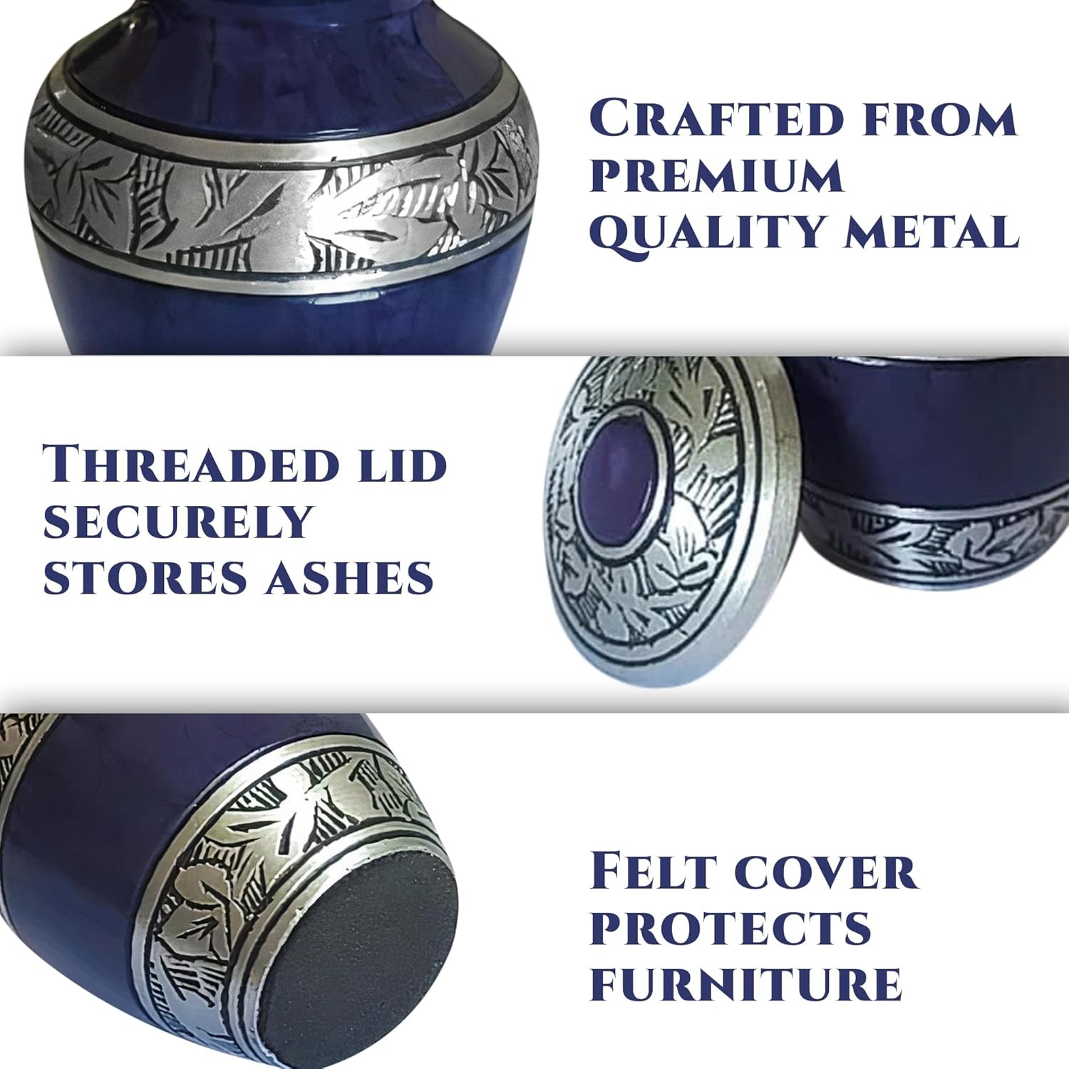 Cremation Urns for Human Ashes Large Size Adult Funeral Urns with Secured Lid…