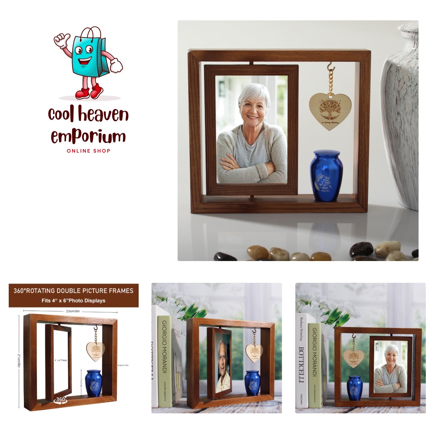 Rust-Resistant Keepsake Urn and Memorial Photo Frame for Lasting Tribute