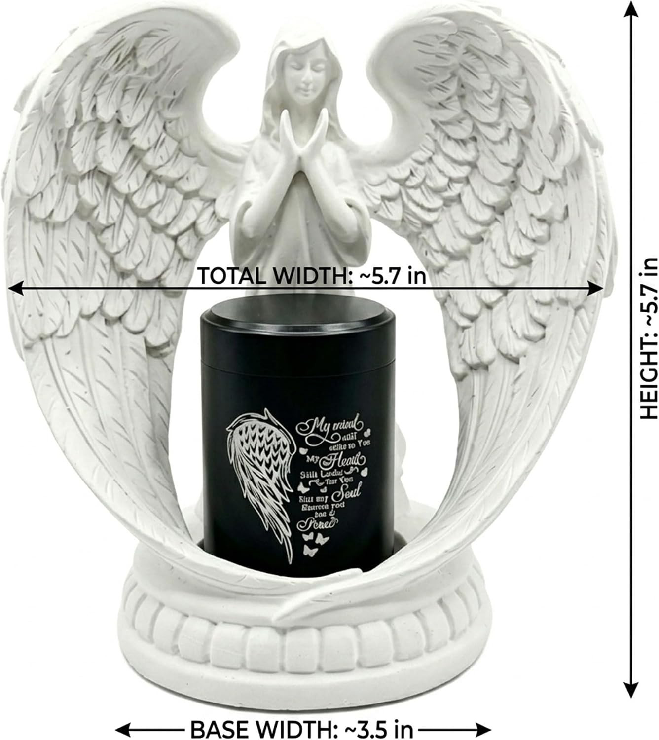 Small Urns for Human Ashes Guardian Angel Wings Mini Cremation Heart Urn for Ash