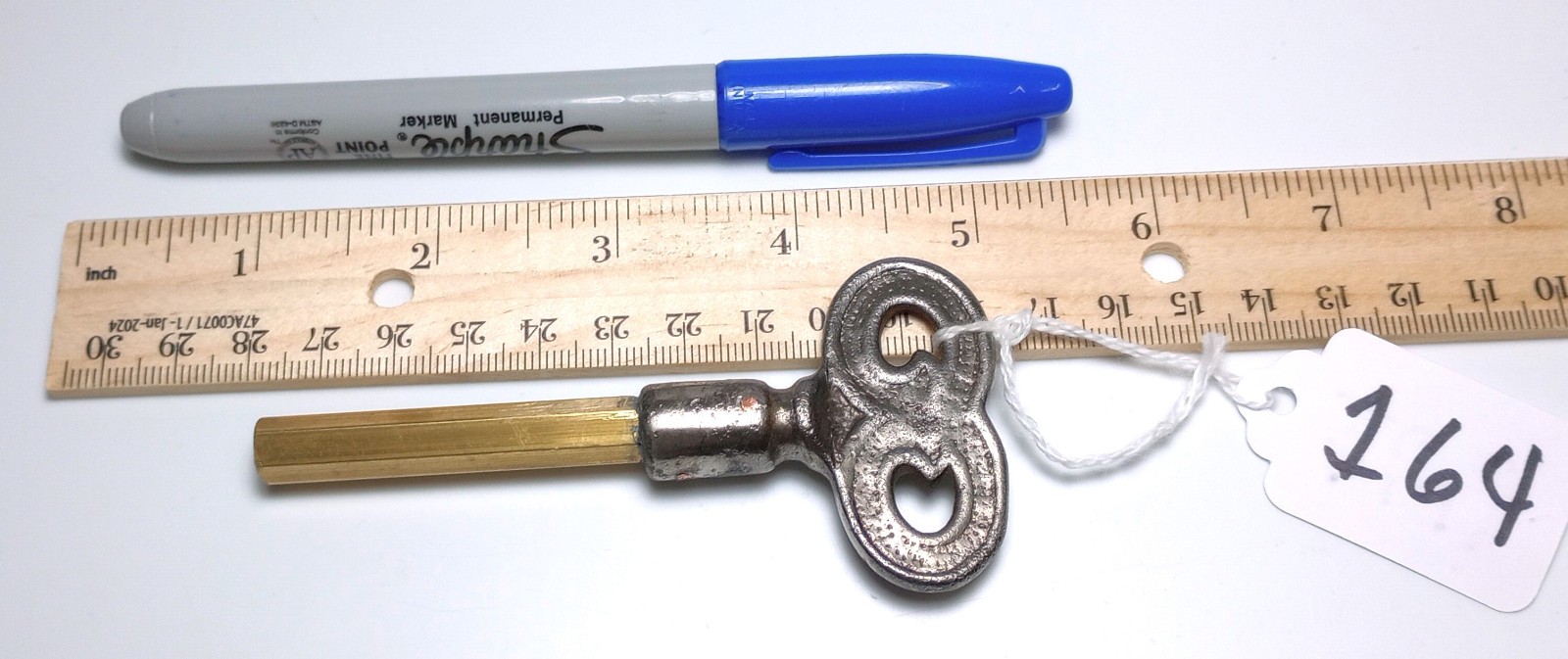 Iron and Brass Pocket Casket Key / Coffin Key