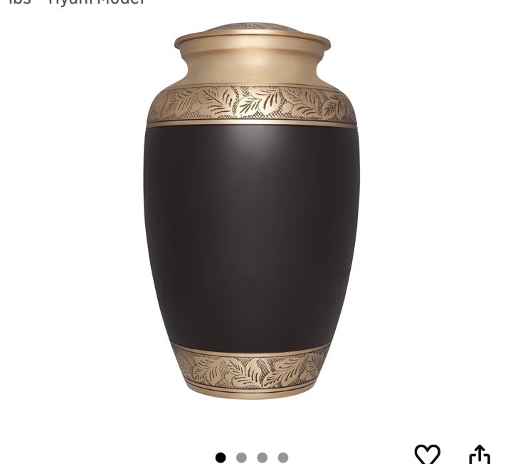 New Cremation Urns Funeral Adult Urn for Human Ashes Brown And Gold