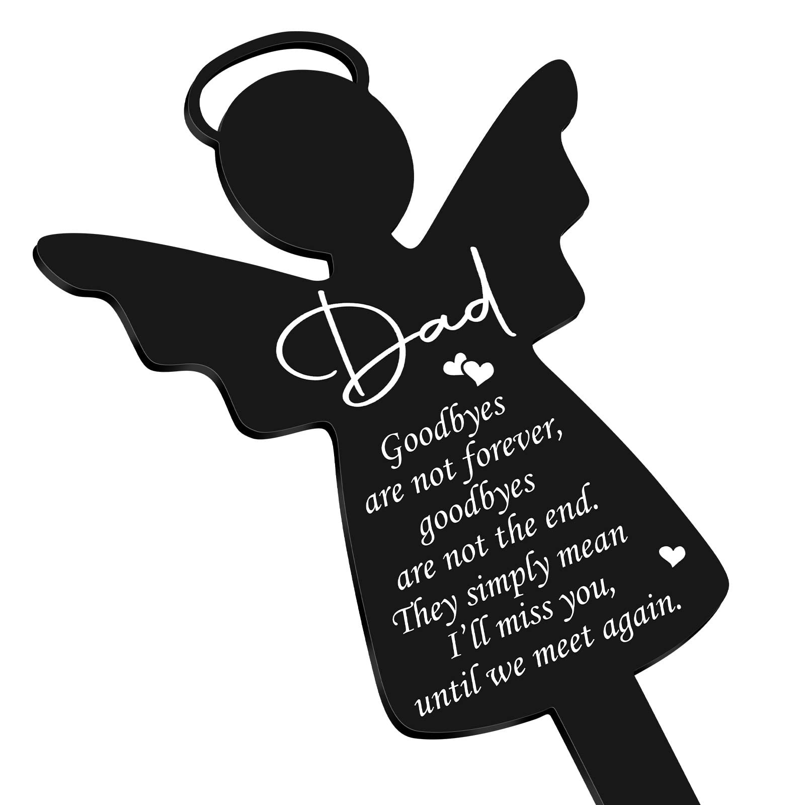 Father Day Memorial Grave Marker Acrylic Angel Garden Stake Waterproof Cemetery