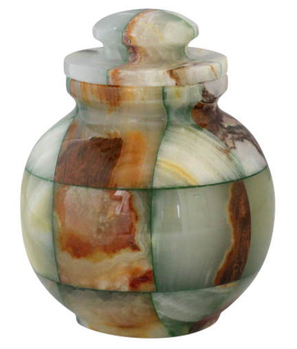 Small/Keepsake 15 Cubic Inch Triumph Onyx Green Marble Cremation Urn for Ashes