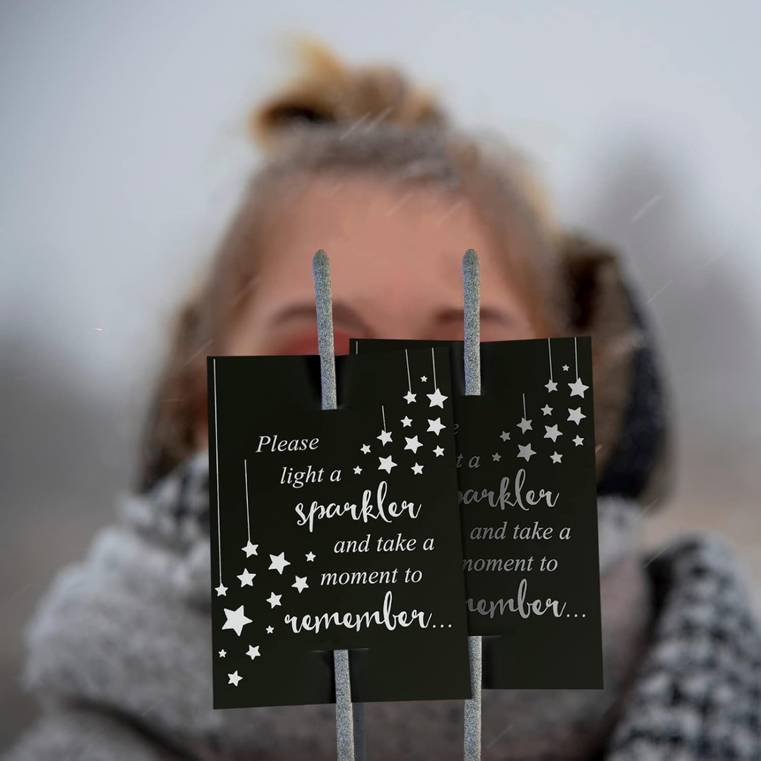 50 Pack Memorial Cards for Celebrations & Funerals – Double-Sided Black Star …
