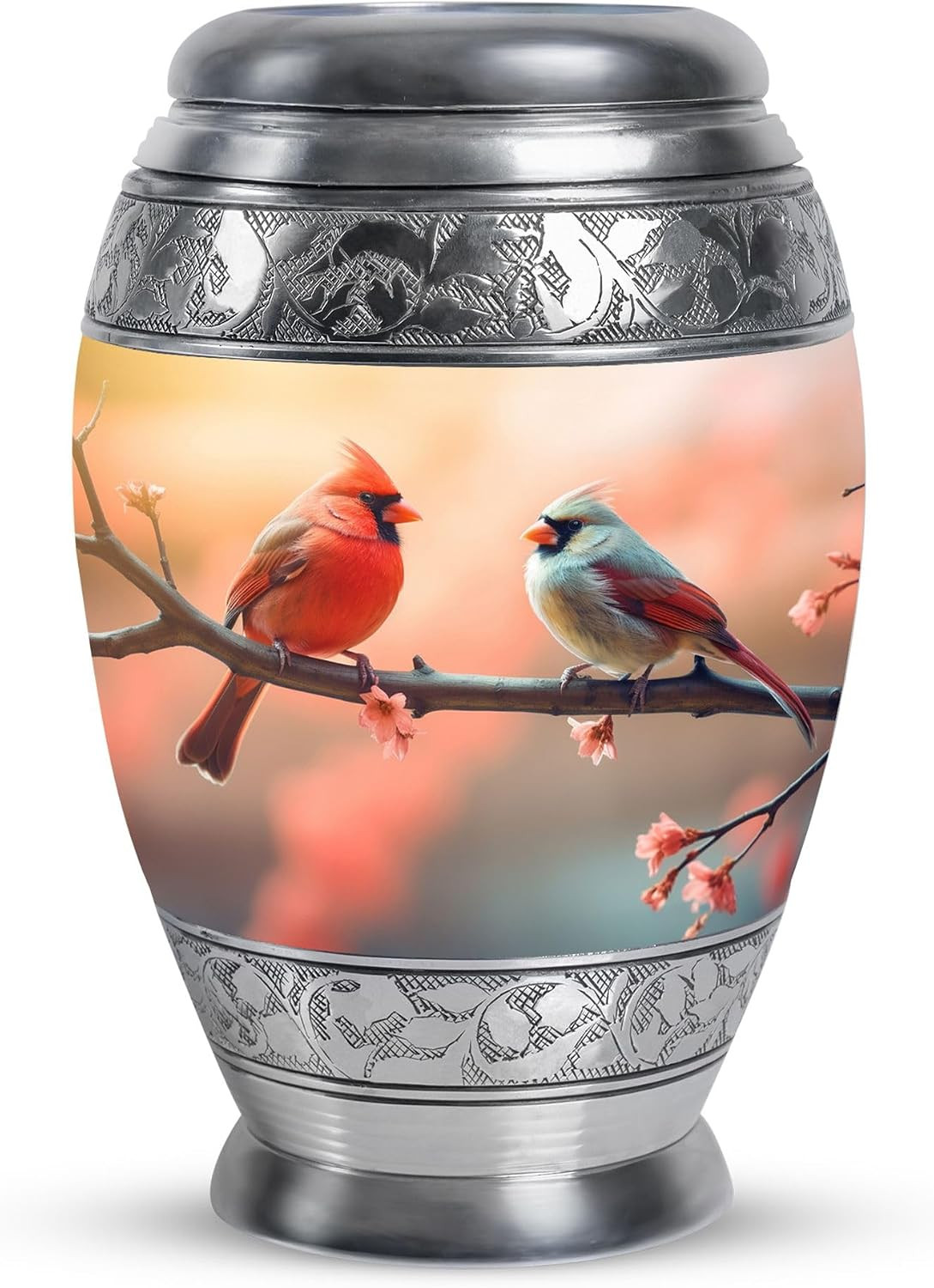 Cardinal Bird Urn for Human Ashes Small Aluminum Cremation Adult 3 Inch | Red Me