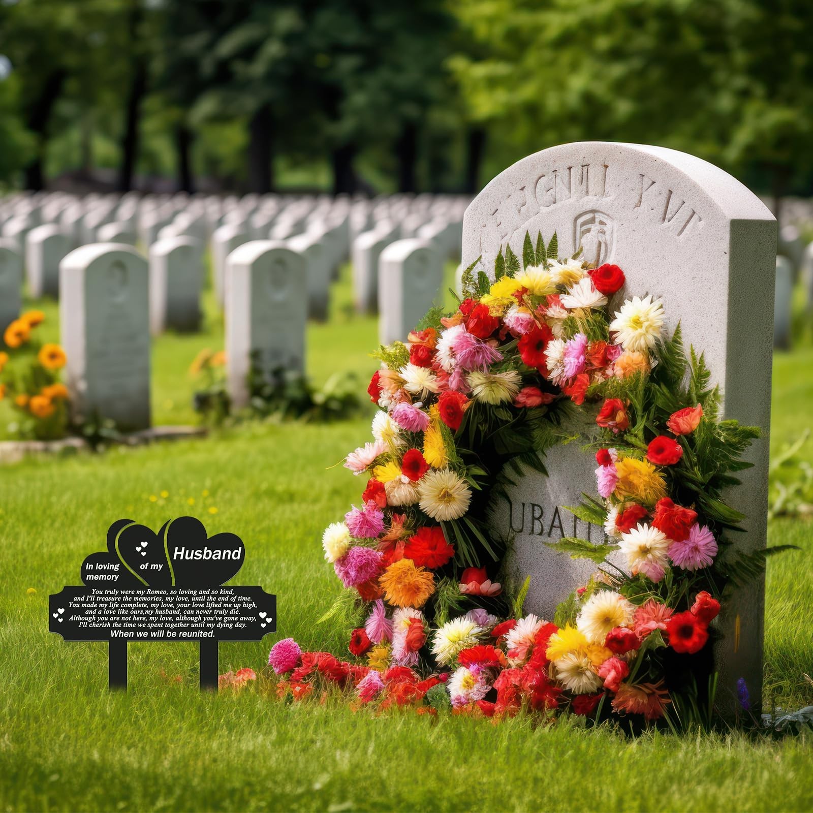 Memorial Stakes Grave Decorations for Cemetery Plaque Stake Markers Memorial …