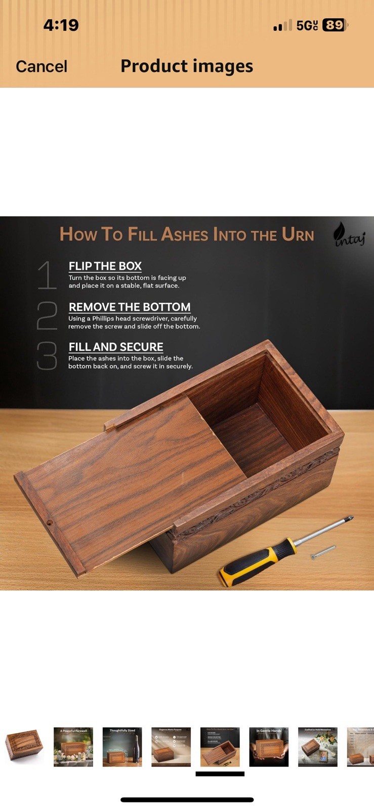 Wooden Cremation Urn for Human Ashes – Rosewood Funeral Keepsake Box