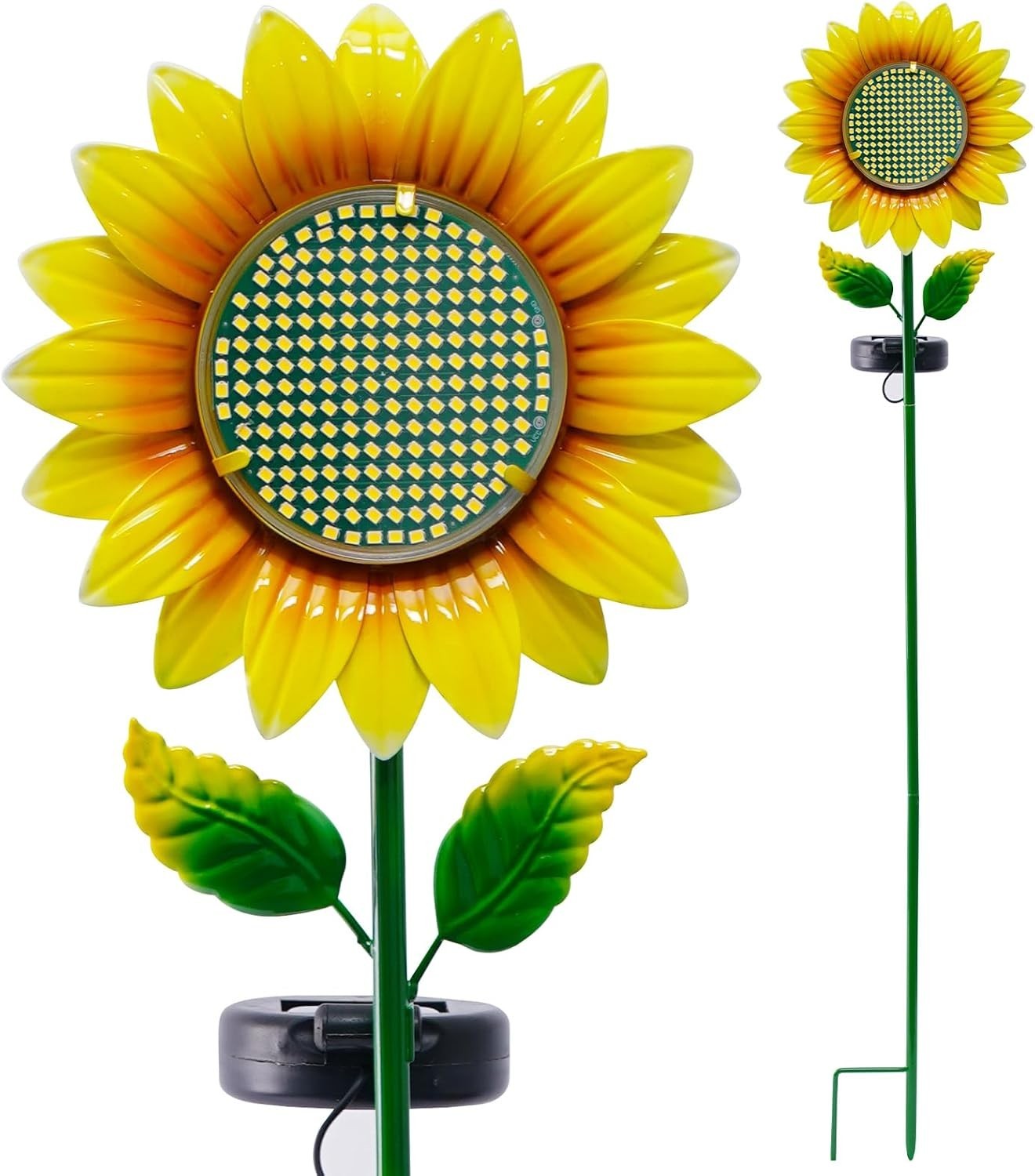 Solar Sunflower Garden Stake Lights, Yellow and Blue LED, Waterproof, Outdoor…