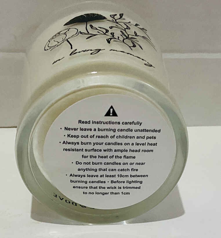 Dove & Angel In Loving Memory Candle Nice Floral & Vanilla Scent-NEW!