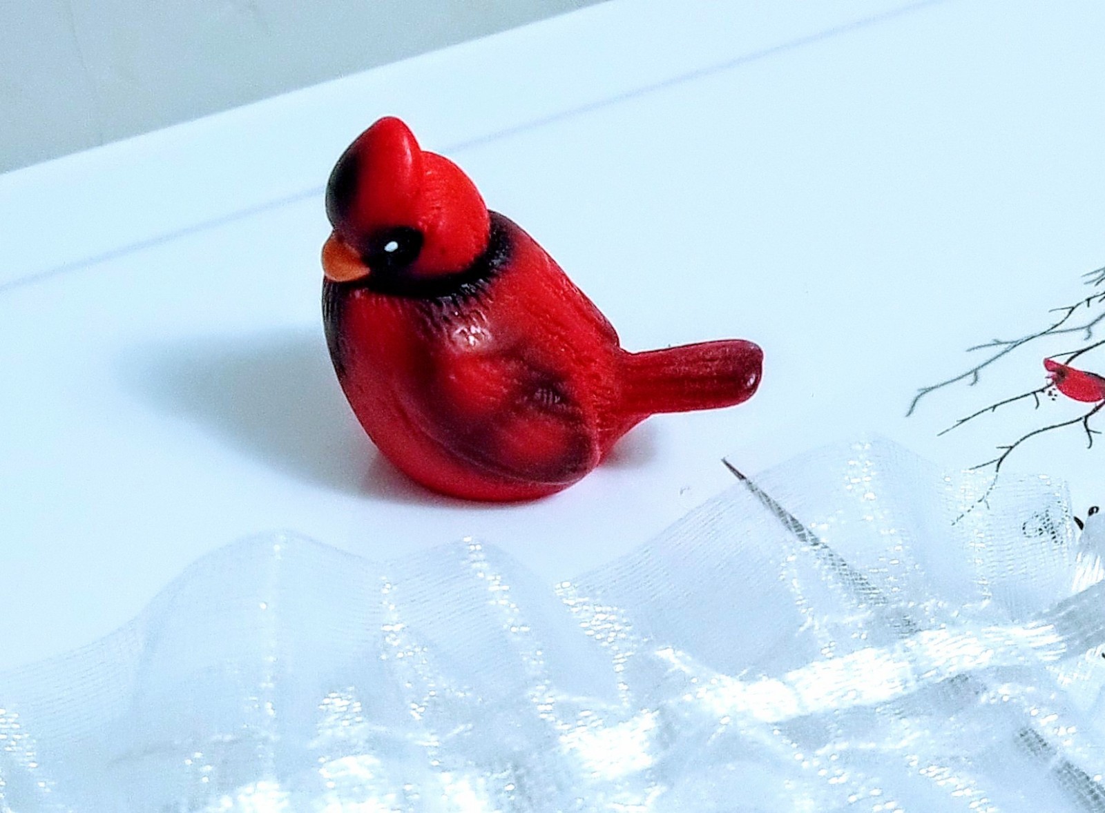 Cardinal Memorial Funeral Keepsake Set Miniature/Tiny With Sentiment Card