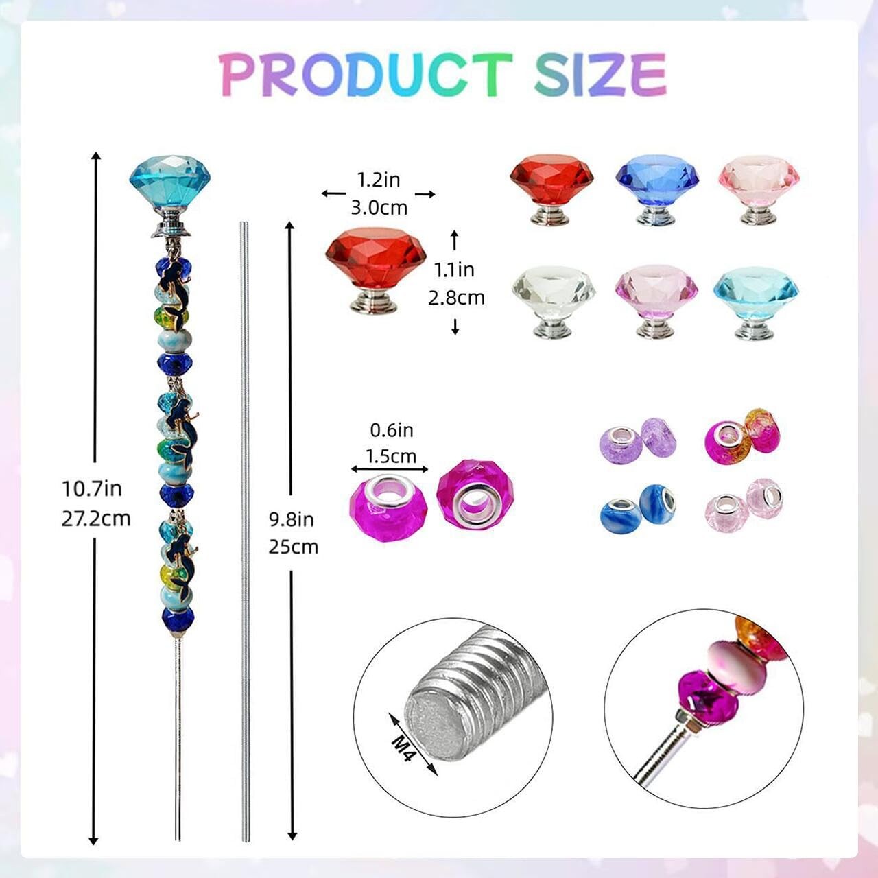 140Pcs DIY Garden Stakes Decorative Beadable Items for Different Festivals Fa…
