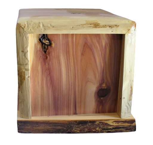 LIVE EDGE–SOLID AROMATIC CEDAR–FULL SIZED ADULT CREMATION URN
