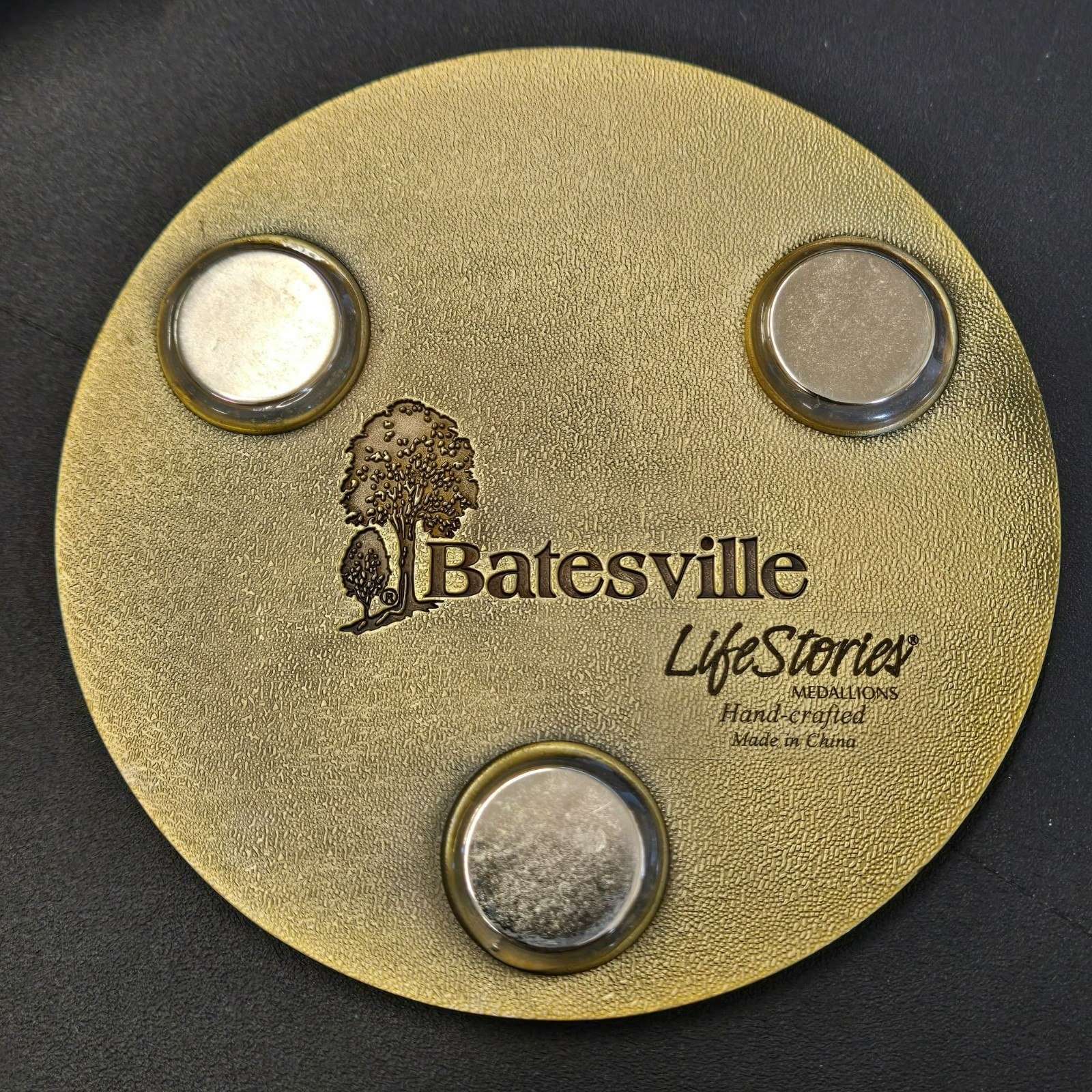 New Batesville Casket LifeStories Display Funeral Medallion Magnet Wife Brass