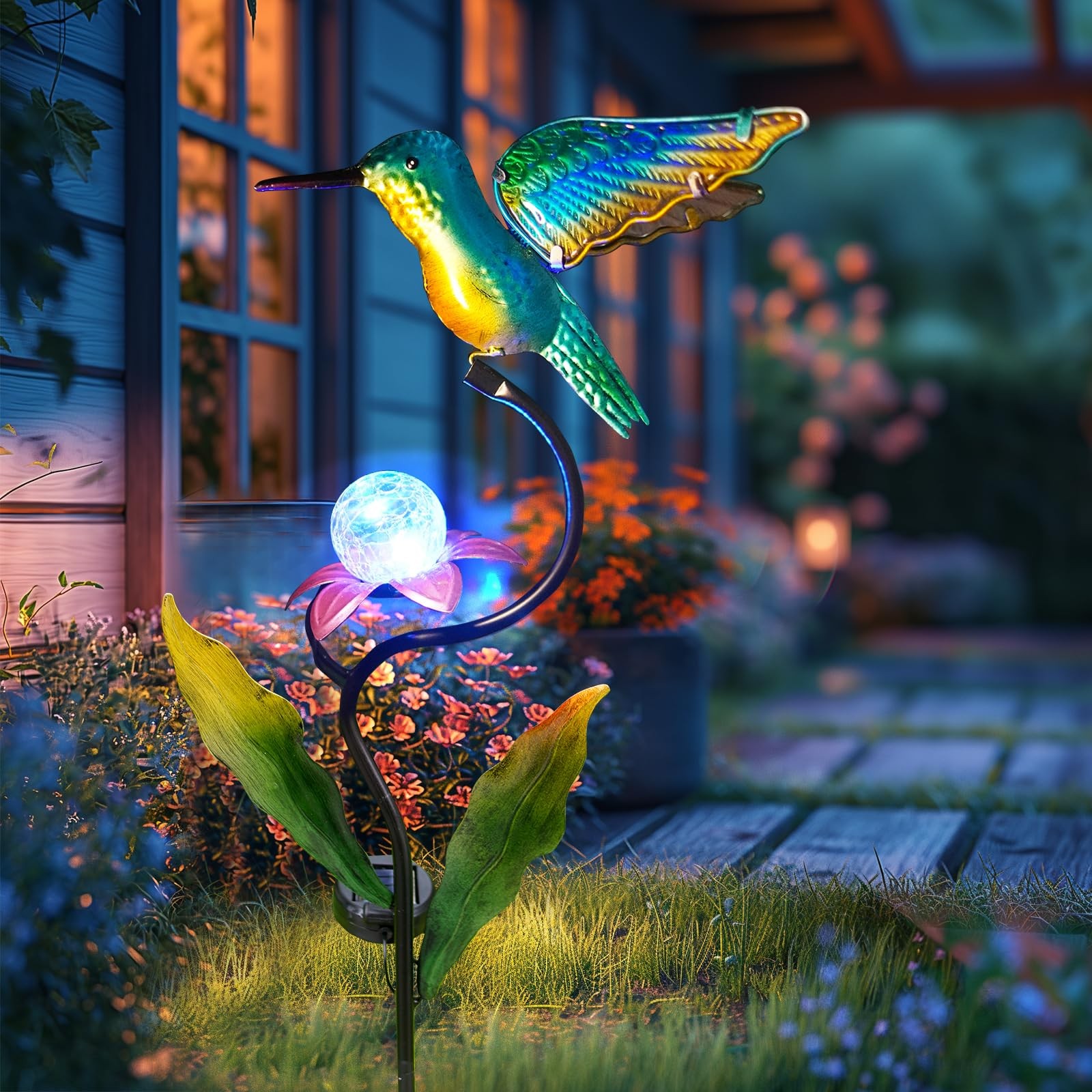 46-Inch Solar Hummingbird Lights – Outdoor Garden Decor, Waterproof Stakes
