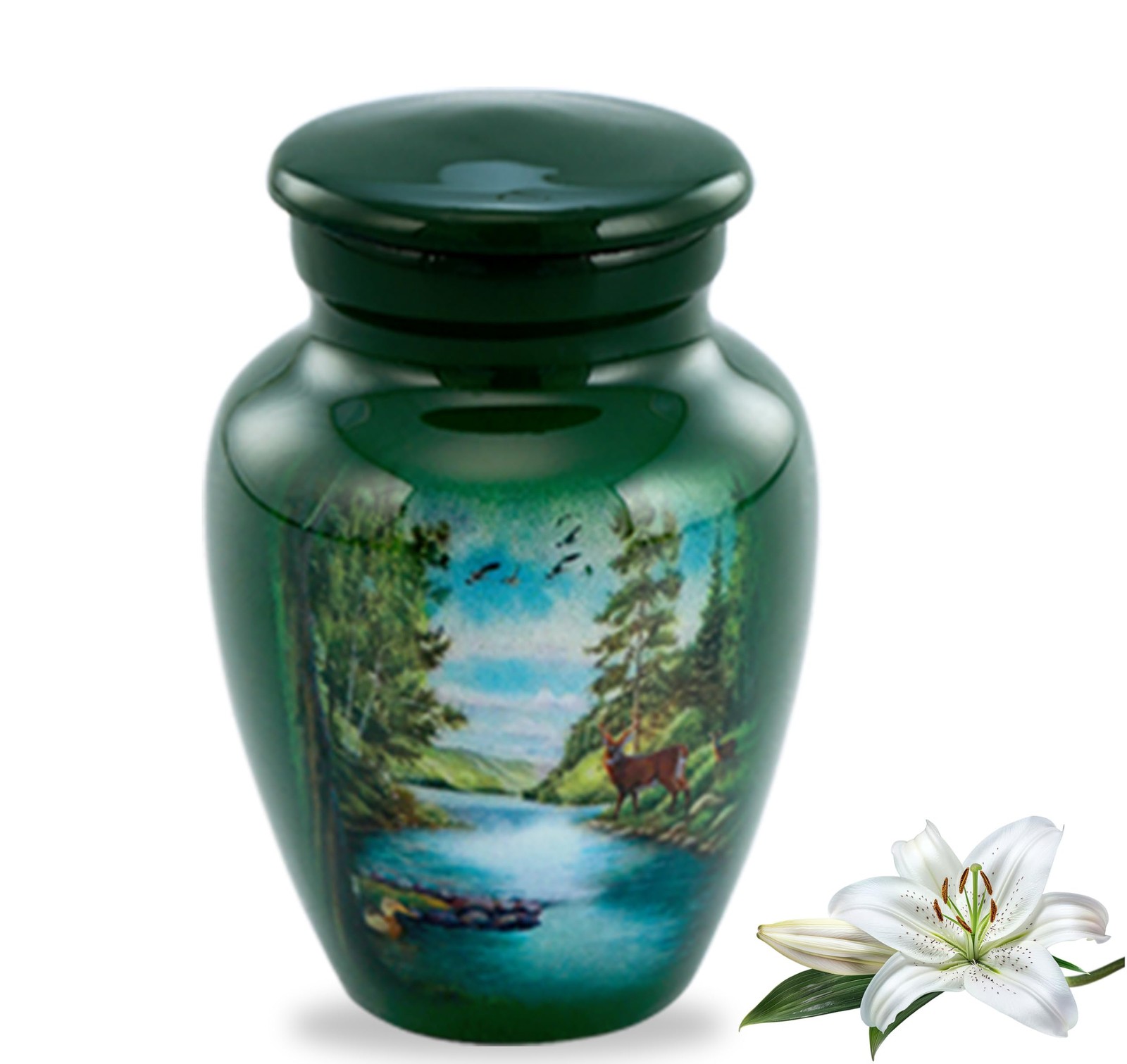 Deer Keepsake Urn, Deer Token Urn for Ashes, Hunting, Mini Buck, Hand Painted…