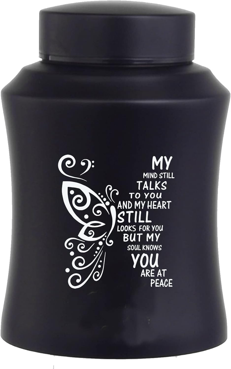 6 Inch Medium Aluminium Cremation Ash Urn for Family & Loved Ones – Black