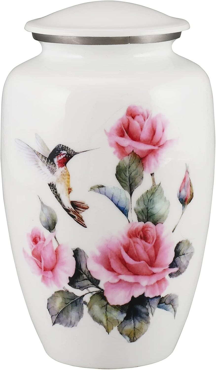 Pink Rose Humming Bird Adult Cremation Urns for Human Ashes – Decorative Urn