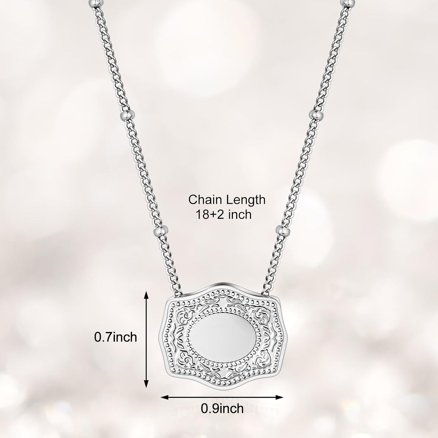Cremation Jewelry Belt Buckle Urn Ashes Necklace for Women Men Stainless Steel M